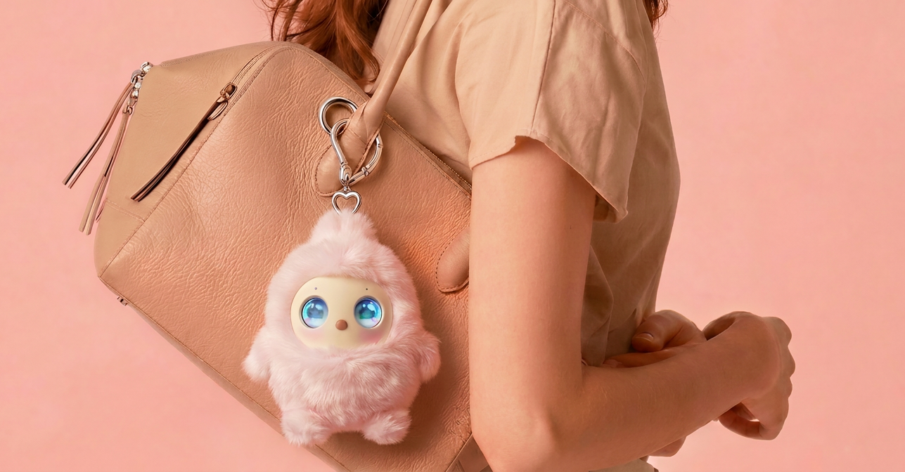Emokaをバッグに付けたイメージ